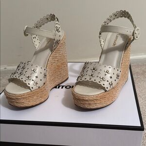 Women's Cream Wedge Sandals